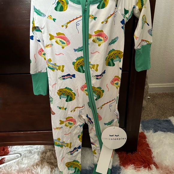 Little Sleepies Colorful Fish Print Footie